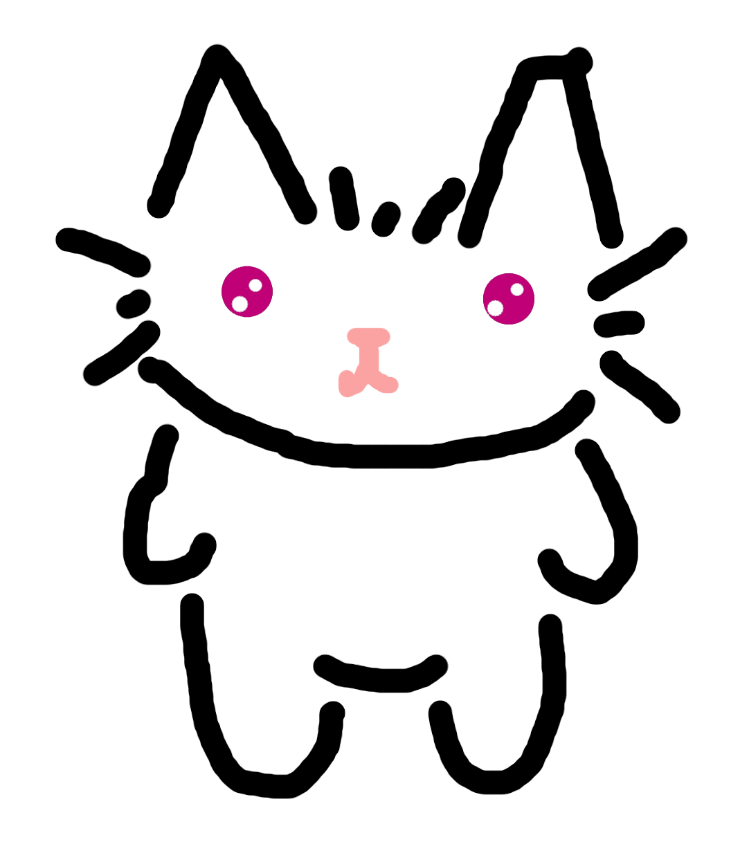 crudely drawn cat standing on two legs